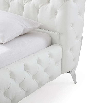 Modrest Legend Modern White Leather Bed