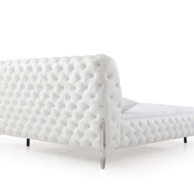 Modrest Legend Modern White Leather Bed