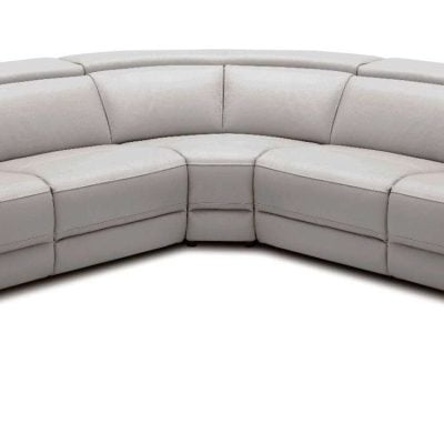 Frazier Grey Leather Reclining Sectional Sofa