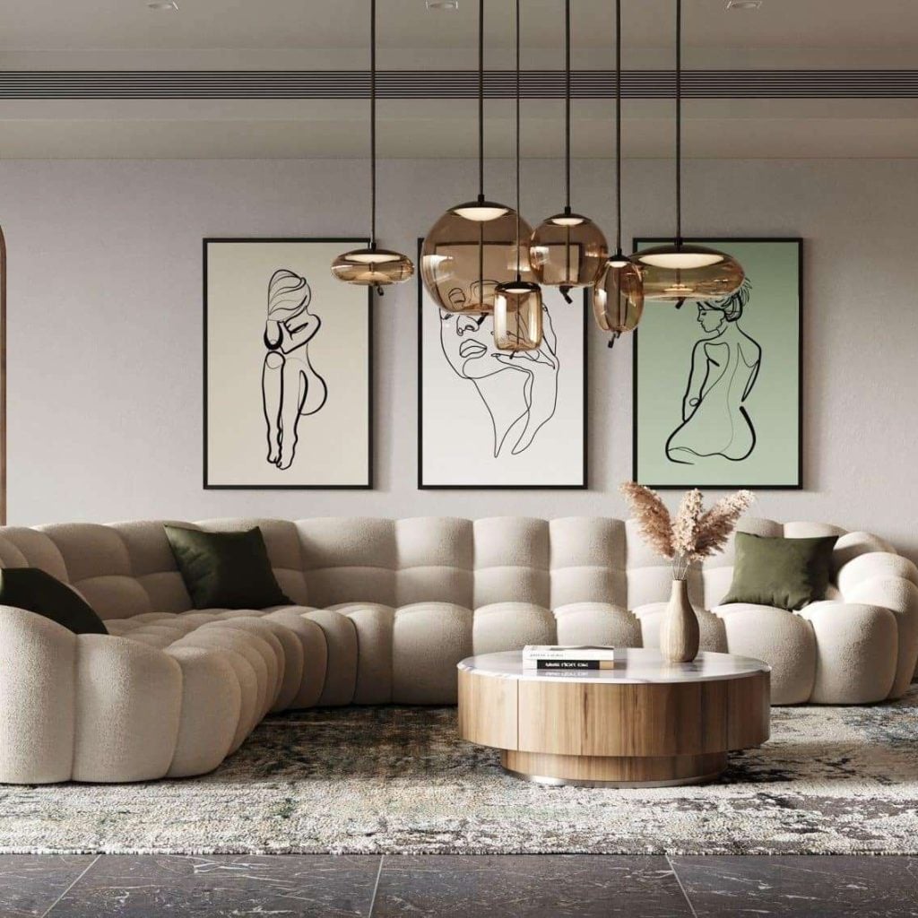 Divani Casa Yolonda - Modern Beige Curved Sectional Sofa VGEV-2126B-LGB-SECT