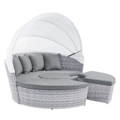 Scottsdale Canopy Daybed With Ottomans Gray
