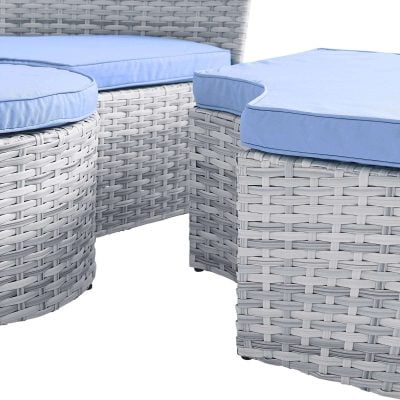 Scottsdale Canopy Daybed With Ottomans Light Blue