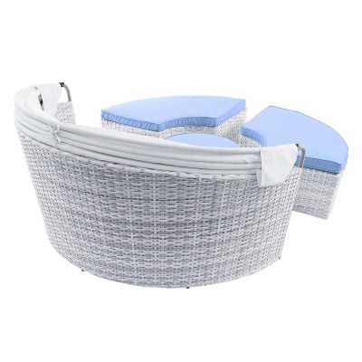 Scottsdale Canopy Daybed With Ottomans Light Blue