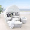 Scottsdale Canopy Daybed With Ottomans White