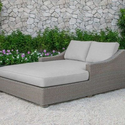 Renava Pismo Outdoor Beige Wicker Sunbed