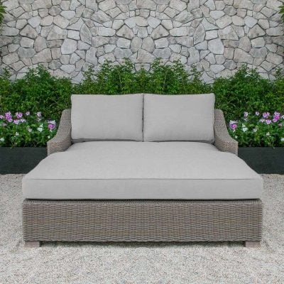 Renava Pismo Outdoor Beige Wicker Sunbed