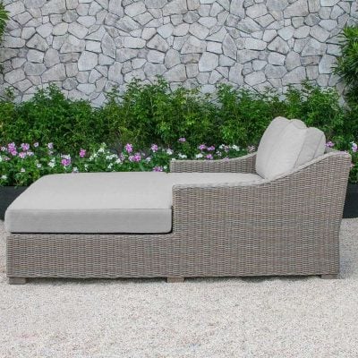 Renava Pismo Outdoor Beige Wicker Sunbed
