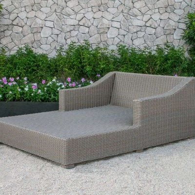 Renava Pismo Outdoor Beige Wicker Sunbed