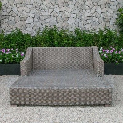 Renava Pismo Outdoor Beige Wicker Sunbed