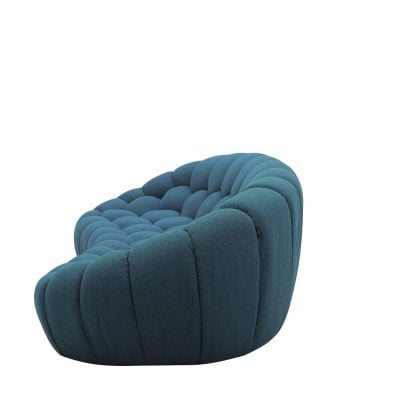 Divani Casa Yolonda Modern Curved Teal Green Fabric Sofa