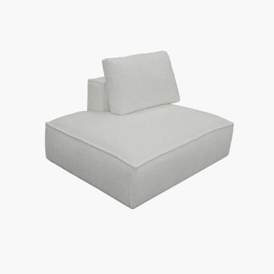 Divani Casa Lulu Modern White Fabric Sectional Sofa