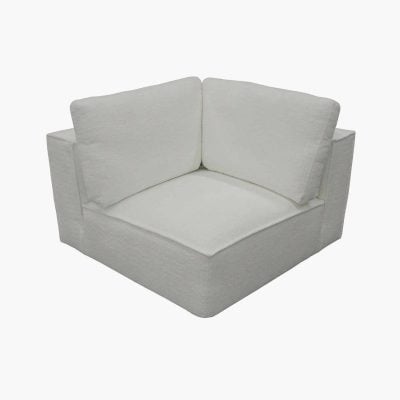 Divani Casa Lulu Modern White Fabric Sectional Sofa