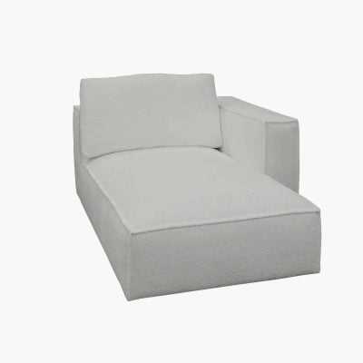 Divani Casa Lulu Modern White Fabric Sectional Sofa