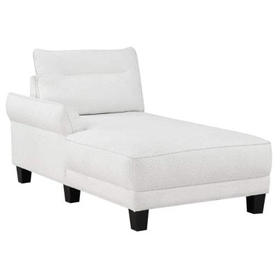 Caspian White Polyester sectional sofa
