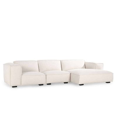 Harbor Modern White Fabric Sectional Sofa