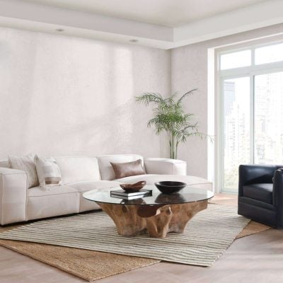 Harbor Modern White Fabric cloud Sectional Sofa