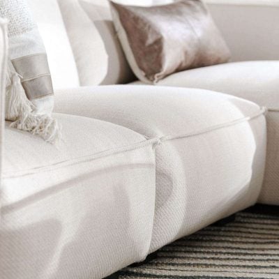 Harbor Modern White Fabric Sectional Sofa