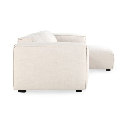 Harbor Modern White Fabric Sectional Sofa