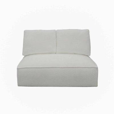 Divani Casa Lulu Modern White Fabric Sectional Sofa