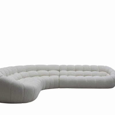 Divani Casa Yolonda - Off-White Fabric Sectional Sofa