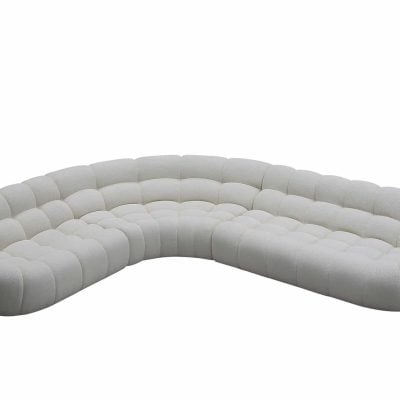 Divani Casa Yolonda - Off-White Fabric Sectional Sofa