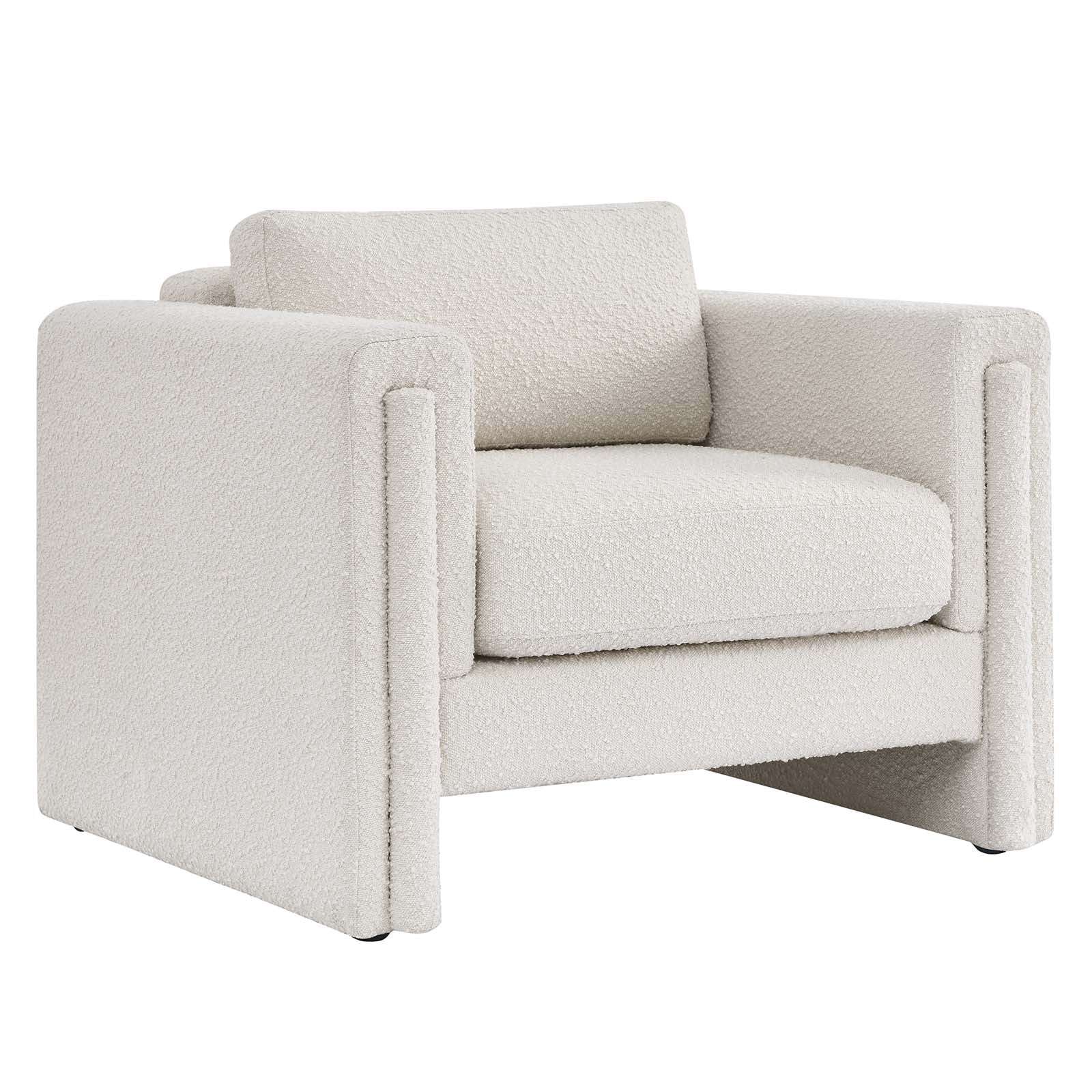 Visible Modern White Boucle Chair