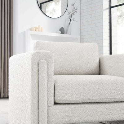 Visible Modern White Boucle Chair