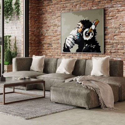 Divani Casa Dania - Modern Beige Fabric Sectional Sofa + Ottoman
