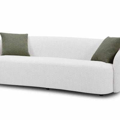 Modrest Omaha Modern White Boucle Sofa