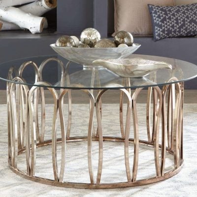 Monnet round gold coffee table