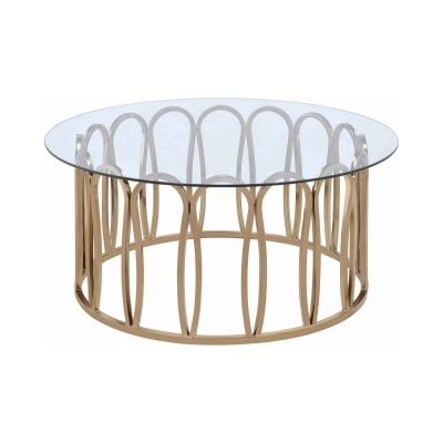 Monnet round gold coffee table