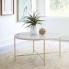 Ellison Round Gold & White Coffee Table