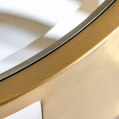 Modrest Kudo Round Gold Glass Coffee Table