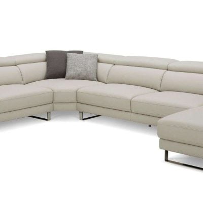 Alternative view of Divani Casa Hawkey Contemporary Light Grey Leather Sectional Sofa