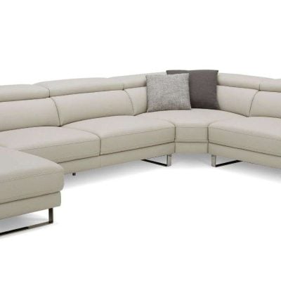 hawkey light grey leather sectional