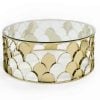 Modrest Javier Modern Glass & Gold Round Coffee Table