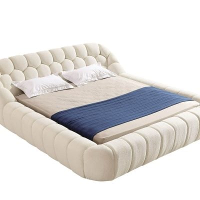 Divani Casa Yolonda Curved Padded Cloud Fabric Bed
