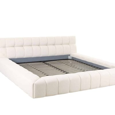 Divani Casa Tyree Cloud Padded White Fabric Bed