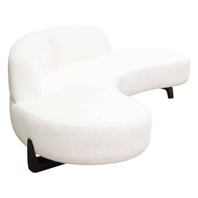 Vesper 2 pc Contemporary White Curved Sofa