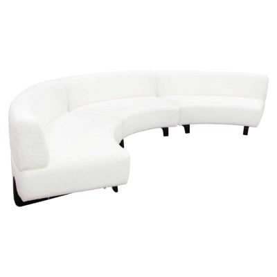 Vesper 3 pc Contemporary White Curved Sofa