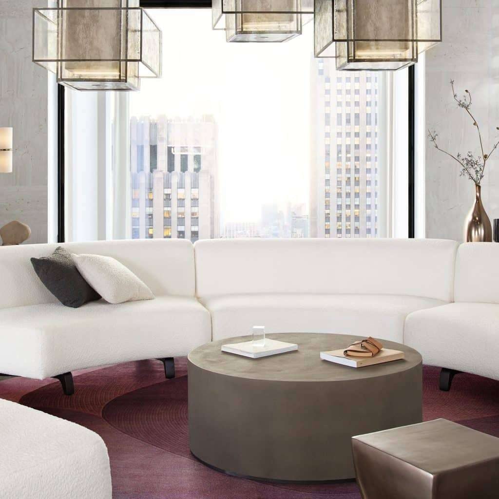 Vesper 3 pc Contemporary White Curved Sofa
