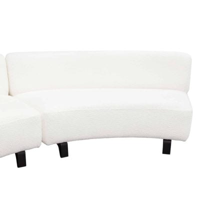 Vesper 3 pc Contemporary White Curved Sofa