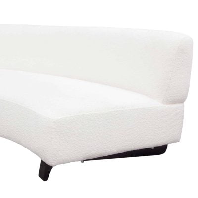 Vesper 3 pc Contemporary White Curved Sofa