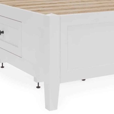 Grace White Wood Bed With Side Storage Drawers