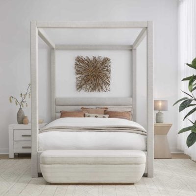 Rockford Dove Gray Linen Canopy bed