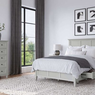 Grace Grey Wood Bed With Side Storage Drawers