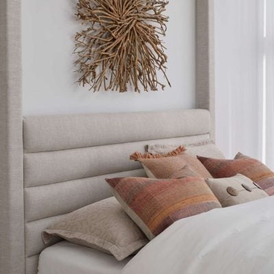 Rockford Dove Gray Linen Canopy bed