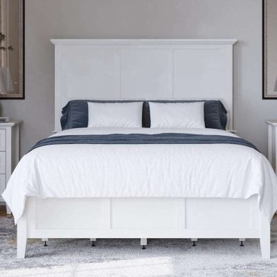 Grace White Wood Bed With Side Storage Drawers