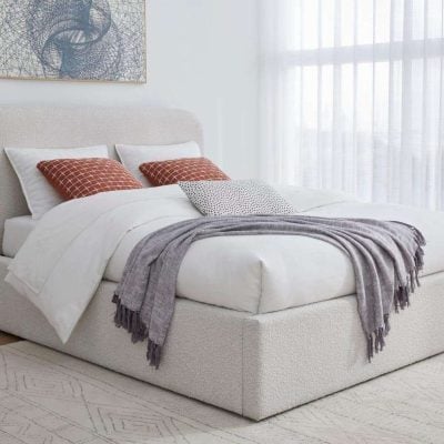 Ricotta off white boucle bed frame