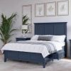 Grace Blue Wood Bed With Side Storage Drawers